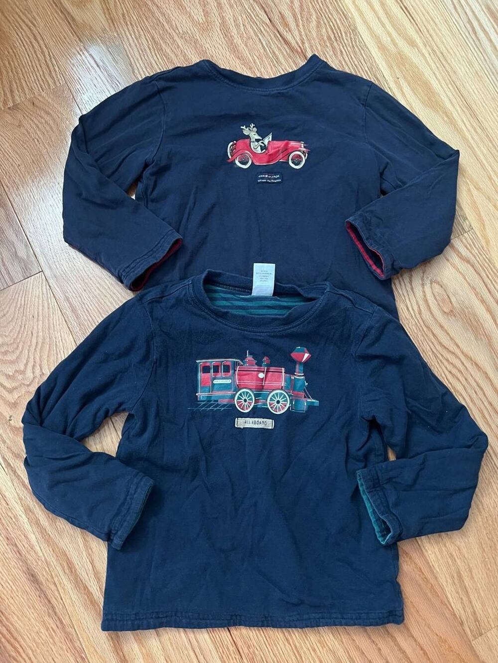 Janie and Jack boys Long Sleeve Christmas Train 2 Shirt 4 years A010957